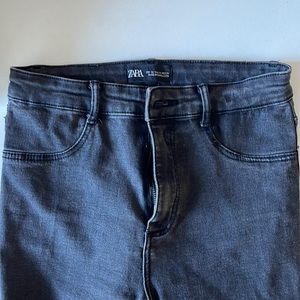 Zara Washed black high waist skinny jeans